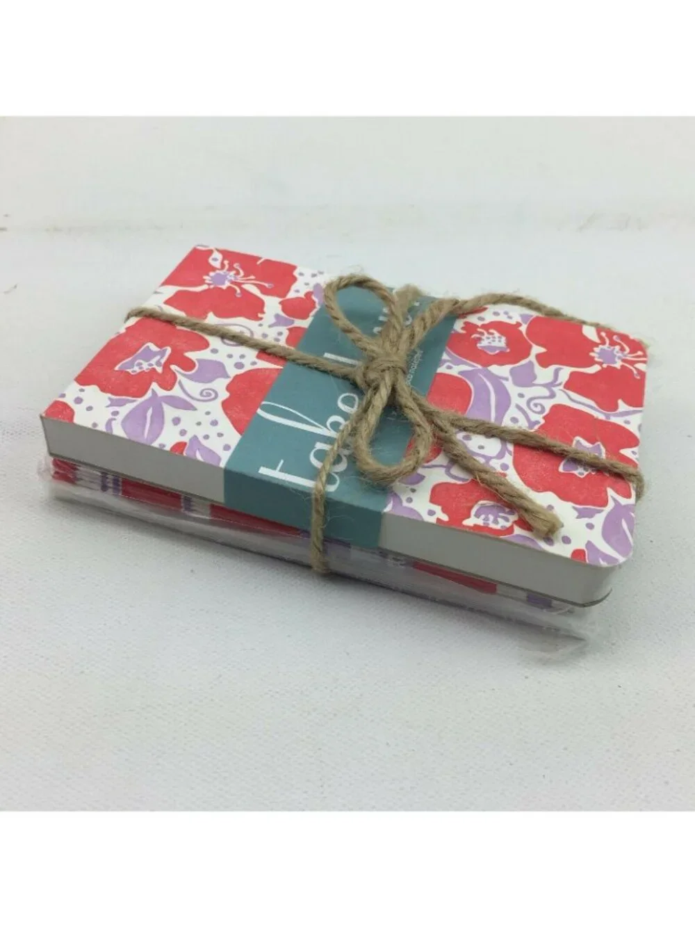Smock Red Purple Floral Blank Notepad 6 Card Envelope Gift Set 3.5